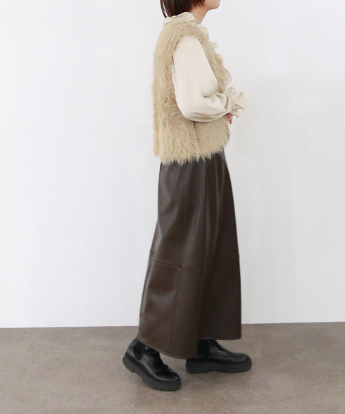 2way shaggy knit vest